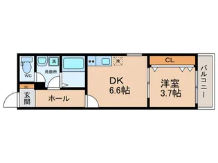 Garden Air Rinku【1階】の間取り