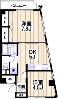 元住吉ヴィラ【4階】の間取り