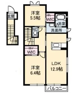 ヴィラ・メリディアン A棟【1階】の間取り