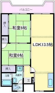 大阪府大阪市住吉区我孫子東2【マンション】の間取り