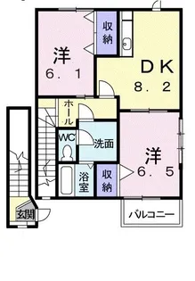 メゾングレース B【2階】の間取り