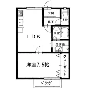 1LDKの間取り画像