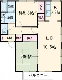 フォブールあじさいC【2階】の間取り