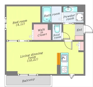 1LDKの間取り画像