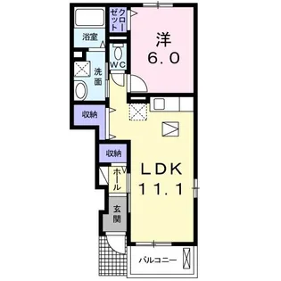 ブリリアントガーデンアゼリアB【1階】の間取り