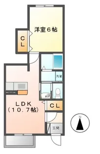 レットル・ダムール【1階】の間取り