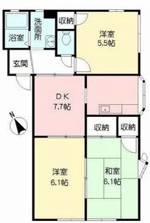 鹿児島県鹿児島市桜ヶ丘3【マンション】の間取り