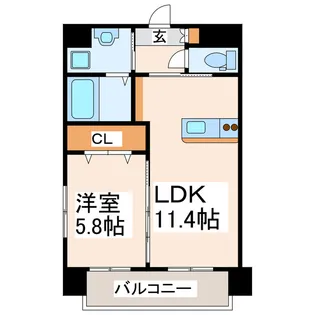 トリニティ近見【6階】の間取り