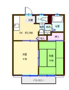 コーポスカイハートA棟【2階】の間取り