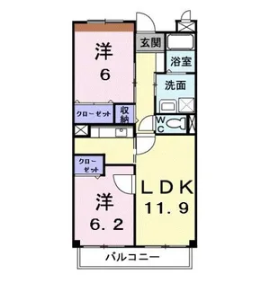 神奈川県小田原市清水新田【マンション】の間取り