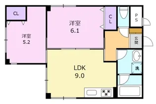富山県富山市布瀬町南2【アパート】の間取り