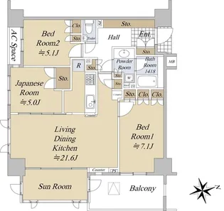 アトラス葛西【11階】の間取り