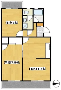 2LDKの間取り画像