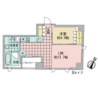 東京都中央区日本橋人形町2【マンション】の間取り