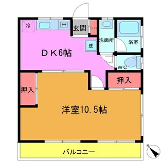 コーポながい【1階】の間取り