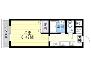 サンヒーローマンション亀川1【1階】の間取り