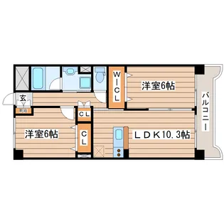 カーレヂ三浦II【4階】の間取り