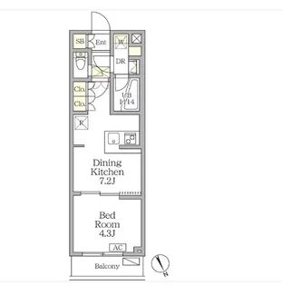 アジールコート後楽園【1階】の間取り