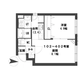 モンレーヴ元町【1階】の間取り
