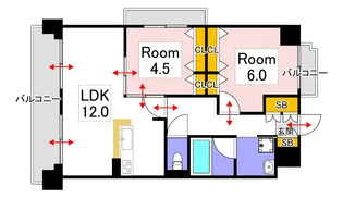 Sun Crest大安寺【9階】の間取り