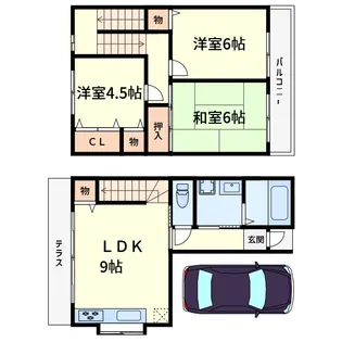 大阪府高槻市城南町1【一戸建】の間取り