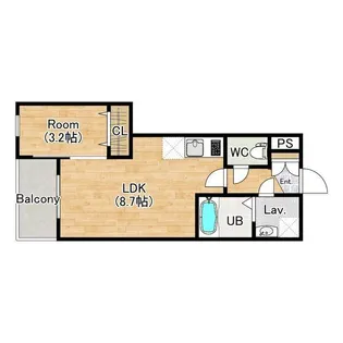 ジーメゾン名古屋道徳エルシア【2階】の間取り