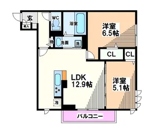 東京都国立市西2【アパート】の間取り