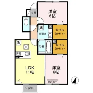 新潟県新潟市中央区親松【アパート】の間取り
