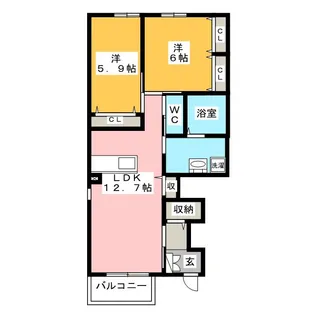 ボンフェリシア β【1階】の間取り