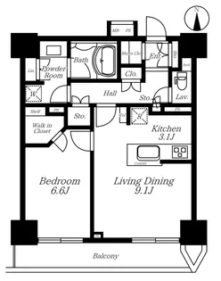 ライオンズ四谷タワーゲート【22階】の間取り
