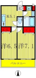 サンリット江北【2階】の間取り