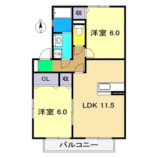 ウィルモア柿ノ内【2階】の間取り