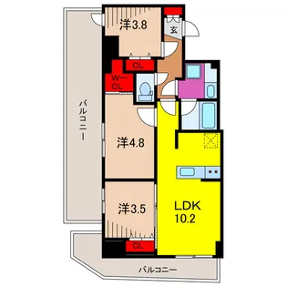 S-RESIDENCE北綾瀬awesome【6階】の間取り