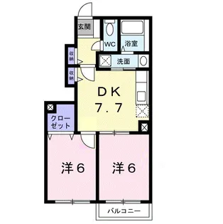 徳島県阿南市津乃峰町長浜【アパート】の間取り