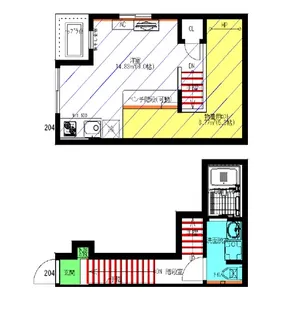 Velo SOTOYAMA(ヴェロ ソトヤマ)【2階】の間取り