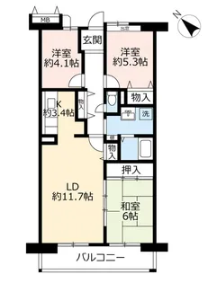 UR日進香久山花の街【5階】の間取り