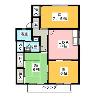 コーポ里奈【2階】の間取り