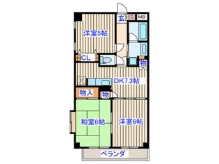 グレ-ス沖野【5階】の間取り