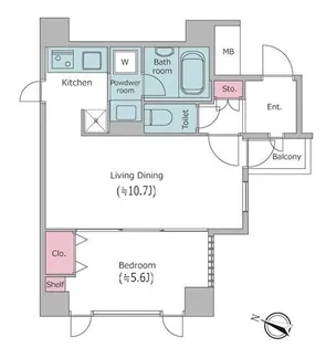 レジディア文京千石【7階】の間取り