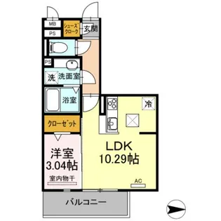 サンライフ黄金【1階】の間取り