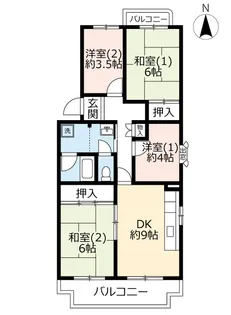 URアミティ学園西町【4階】の間取り