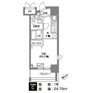 カスタリア三ノ輪【4階】の間取り