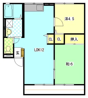 ピュアII B【1階】の間取り