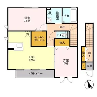 カーサ ビスタ B【2階】の間取り