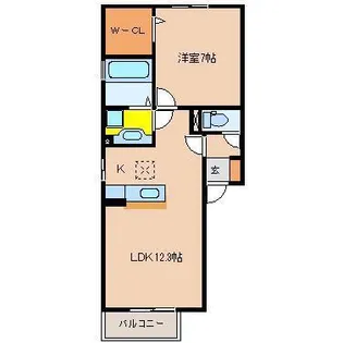 セジュールCWIIB【1階】の間取り