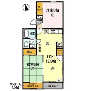 サニーコート聖 A棟【2階】の間取り