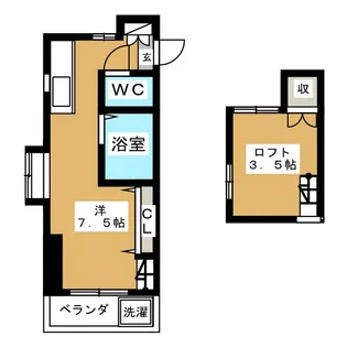 メゾンドアムール【2階】の間取り
