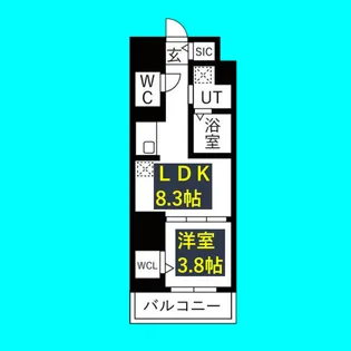 ザ・レジデンスパーク栄【9階】の間取り