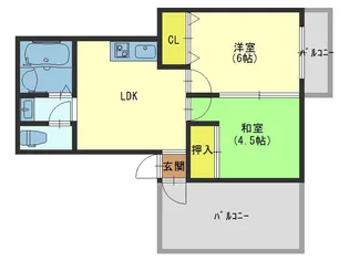 ハイツ巽西【3階】の間取り