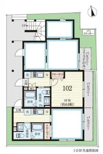アノンテラス奥沢 1【1階】の間取り